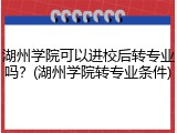 湖州学院可以进校后转专业吗？(湖州学院转专业条件)