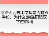 商洛职业技术学院是否有双学位，为什么(商洛职院双学位原因)