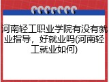 河南轻工职业学院有没有就业指导，好就业吗(河南轻工就业如何)