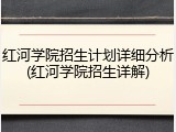 红河学院招生计划详细分析(红河学院招生详解)