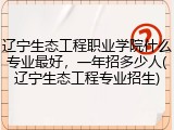 辽宁生态工程职业学院什么专业最好，一年招多少人(辽宁生态工程专业招生)