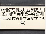 郑州信息科技职业学院共开设有哪些类型奖学金(郑州信息科技职业学院奖学金类型)