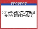 长治学院要多少分才能进(长治学院录取分数线)