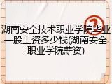 湖南安全技术职业学院毕业一般工资多少钱(湖南安全职业学院薪资)