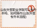 山东外贸职业学院可以专升本吗，如何操作(山东外贸专升本流程)