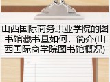 山西国际商务职业学院的图书馆藏书量如何，简介(山西国际商学院图书馆概况)