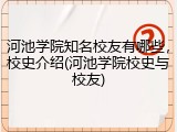 河池学院知名校友有哪些，校史介绍(河池学院校史与校友)