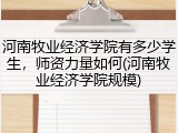 河南牧业经济学院有多少学生，师资力量如何(河南牧业经济学院规模)