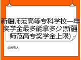 新疆师范高等专科学校一年奖学金最多能拿多少(新疆师范高专奖学金上限)