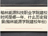榆林能源科技职业学院建校时间是哪一年，什么历史背景(榆林能源学院建校年份)