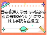 西安交通大学城市学院的专业设置概况介绍(西安交大城市学院专业概览)