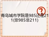 青岛城市学院是985还是211(非985非211)