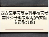 西安医学高等专科学校高考需多少分能录取呢(西安医专录取分数)