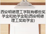 西安明德理工学院有哪些奖学金和助学金呢(西安明德理工奖助学金)