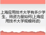 上海应用技术大学有多少学生，师资力量如何(上海应用技术大学规模师资)