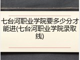 七台河职业学院要多少分才能进(七台河职业学院录取线)