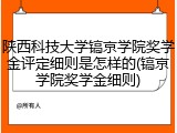 陕西科技大学镐京学院奖学金评定细则是怎样的(镐京学院奖学金细则)