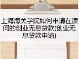 上海海关学院如何申请在读间的创业无息贷款(创业无息贷款申请)