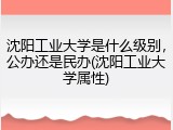 沈阳工业大学是什么级别，公办还是民办(沈阳工业大学属性)
