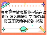 海南卫生健康职业学院在读期间怎么申请助学贷款(海南卫职院助学贷款申请)