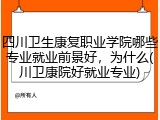 四川卫生康复职业学院哪些专业就业前景好，为什么(川卫康院好就业专业)