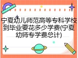 宁夏幼儿师范高等专科学校到毕业要花多少学费(宁夏幼师专学费总计)