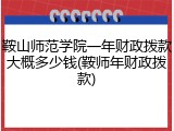 鞍山师范学院一年财政拨款大概多少钱(鞍师年财政拨款)