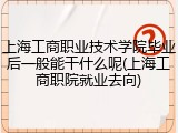 上海工商职业技术学院毕业后一般能干什么呢(上海工商职院就业去向)