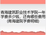 青海建筑职业技术学院一年学费多少钱，还有哪些费用(青海建院学费明细)