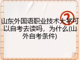 山东外国语职业技术大学可以自考去读吗，为什么(山外自考条件)