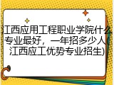 江西应用工程职业学院什么专业最好，一年招多少人(江西应工优势专业招生)