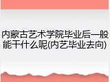 内蒙古艺术学院毕业后一般能干什么呢(内艺毕业去向)