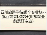 四川旅游学院哪个专业毕业就业前景比较好(川旅就业前景好专业)