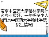 南京中医药大学翰林学院什么专业最好，一年招多少人(南京中医药大学翰林学院招生情况)