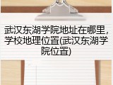 武汉东湖学院地址在哪里，学校地理位置(武汉东湖学院位置)