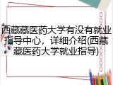 西藏藏医药大学有没有就业指导中心，详细介绍(西藏藏医药大学就业指导)