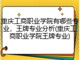 重庆工商职业学院有哪些专业，王牌专业分析(重庆工商职业学院王牌专业)