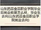 山东药品食品职业学院毕业后就业前景怎么样，毕业生去向(山东药品食品职业学院就业去向)