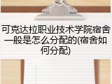 可克达拉职业技术学院宿舍一般是怎么分配的(宿舍如何分配)