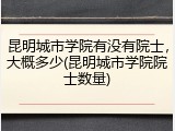 昆明城市学院有没有院士，大概多少(昆明城市学院院士数量)
