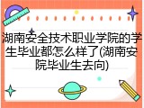 湖南安全技术职业学院的学生毕业都怎么样了(湖南安院毕业生去向)