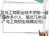 义乌工商职业技术学院一届招收多少人，最近几年(义乌工商招生规模近况)