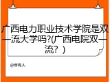 广西电力职业技术学院是双一流大学吗?(广西电院双一流？)