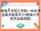 青海大学昆仑学院一年奖学金最多能拿多少(青海大学奖学金最高额)