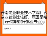 云南锡业职业技术学院什么专业就业比较好，原因是啥(云锡职院好就业专业)