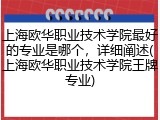 上海欧华职业技术学院最好的专业是哪个，详细阐述(上海欧华职业技术学院王牌专业)