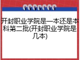 开封职业学院是一本还是本科第二批(开封职业学院是几本)