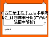 广西质量工程职业技术学院招生计划详细分析(广西职院招生解析)