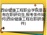 西安健康工程职业学院是否有在职研究生,报考条件如何(西安健康工程在职研条件)