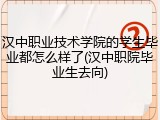 汉中职业技术学院的学生毕业都怎么样了(汉中职院毕业生去向)